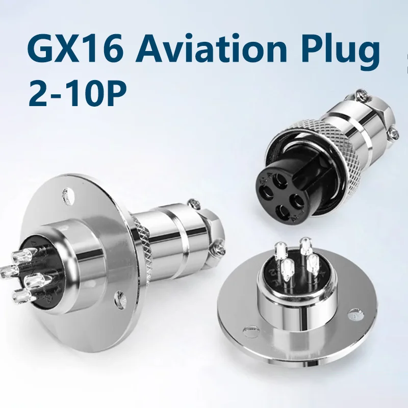 

5/20PCS GX16-2 3 4 5 6 7 8 9 Pin Flange Aviation Connector XLR 16mm Female Plug Male Chassis Mount Circular Socket with 3 Hole