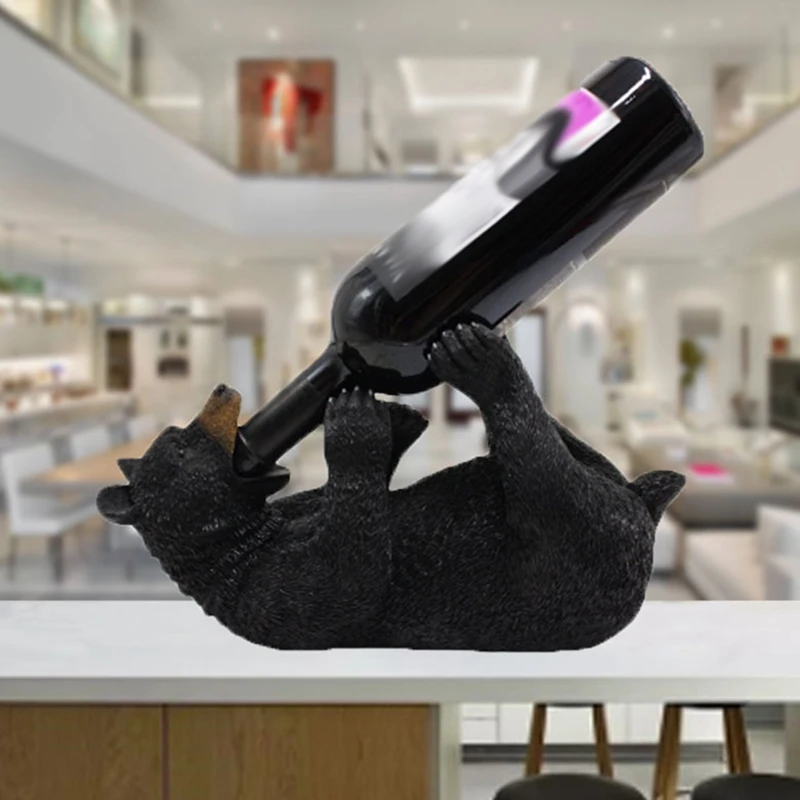 Resin Bear Wine Bottle Holder Figurines Desktop Black Bear Wine Rack Ornament Animal Wine Rack For Home Office Decor
Resin Bear Wine Bottle Holder Figurines Desktop Black Bear Wine Rack Ornament Animal Wine Rack For Home Office Decor