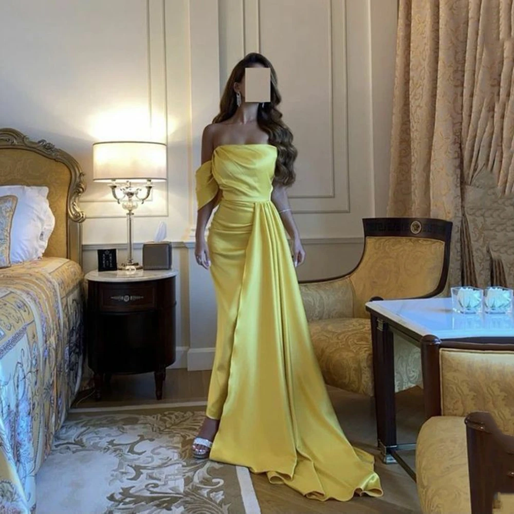 Doymeny Yellow Satin Formal Evening Dresses Mermaid One Shouder Party Bridesmaid Gown 2024 Prom Dress Saudi Arabric For Women
Doymeny Yellow Satin Formal Evening Dresses Mermaid One Shouder Party Bridesmaid Gown 2024 Prom Dress Saudi Arabric For Women