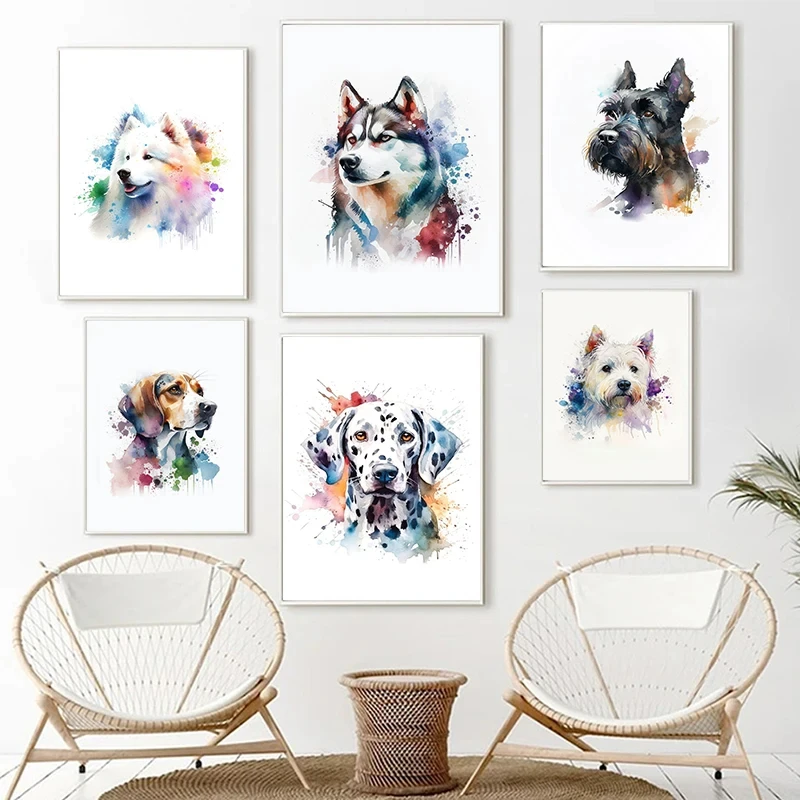 Watercolor Animal Canvas Painting for Home Decor, Cute Pet Poster Print, French Bulldog, Dalmatian Samoyed, Wall Art, Living Roo
Watercolor Animal Canvas Painting for Home Decor, Cute Pet Poster Print, French Bulldog, Dalmatian Samoyed, Wall Art, Living Roo