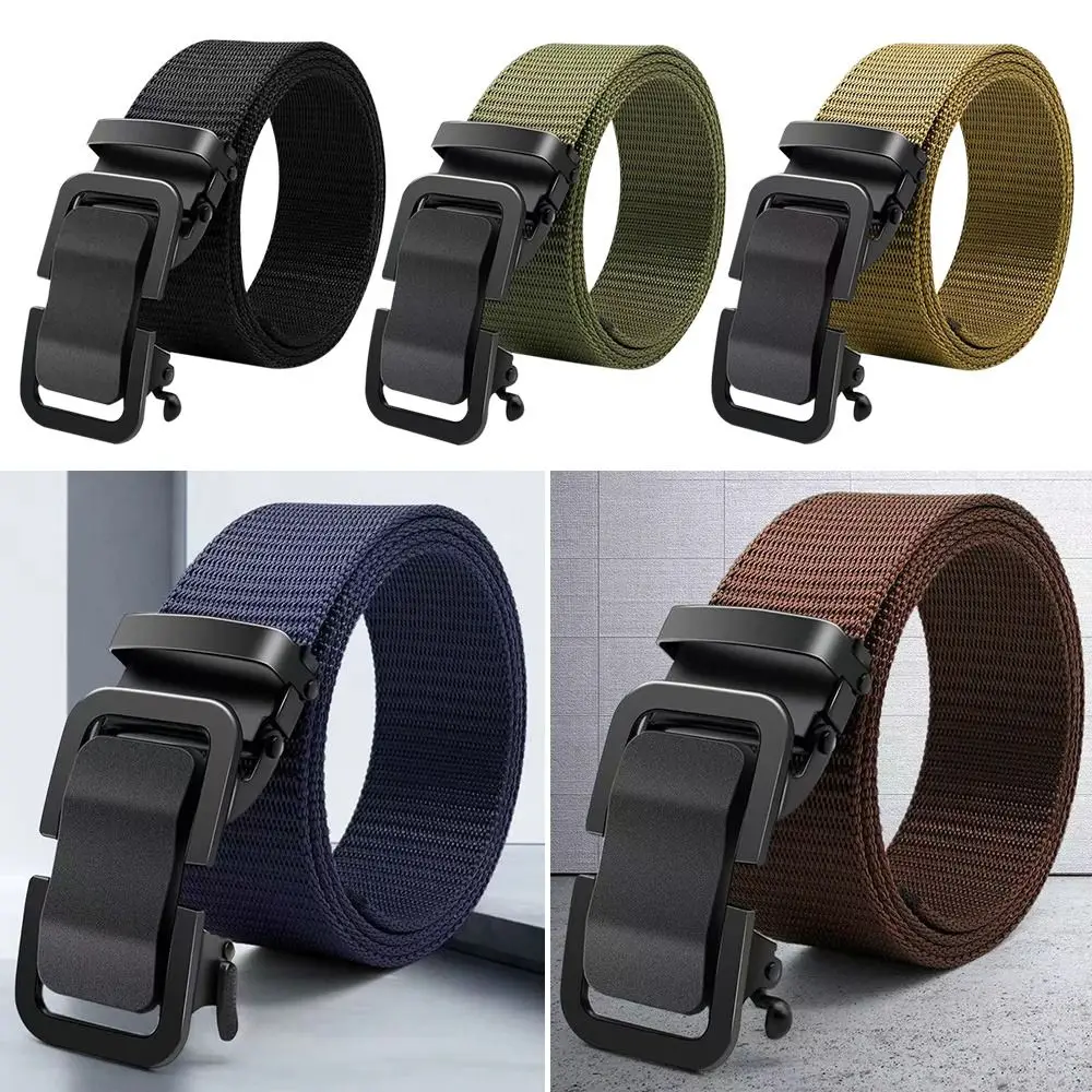 

Fashion Business Casual Simple Wild Style Automatic Buckle Waistband Weave Waist Band Nylon Braided Belt Canvas Strap