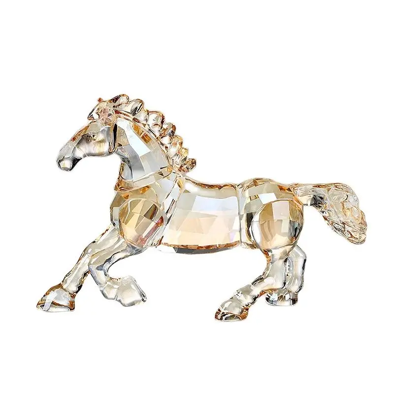 

Crystal Running Horse Zodiac Steed Paperweight Figurine Table Center Ornaments Collectible Animal Home Decor Birthday Gifts