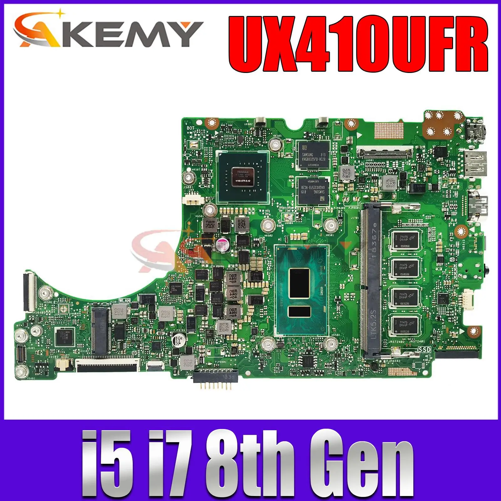 

UX410UFR i5 i7CPU 4G RAM GT940MX/2G Mainboard REV2.0 For ASUS UX410UFR UX410UF UX410UQ UX410UR UX410U Laptop Motherboard