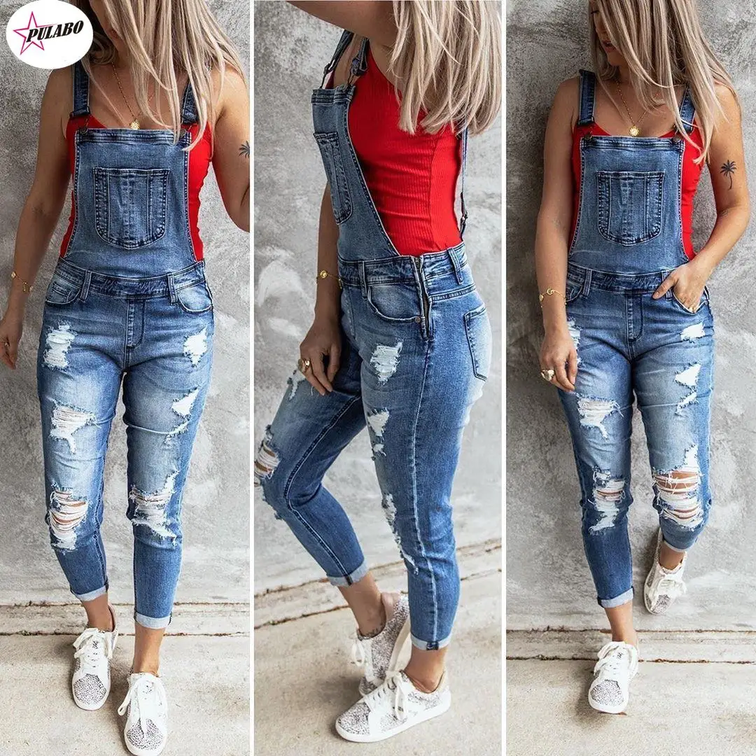 Women Sexy Ripped Hole Denim Jumpsuit Ladies Autumn Fashion Loose Jeans Rompers Vintage Casual Pocket Overall Playsuit
Women Sexy Ripped Hole Denim Jumpsuit Ladies Autumn Fashion Loose Jeans Rompers Vintage Casual Pocket Overall Playsuit
