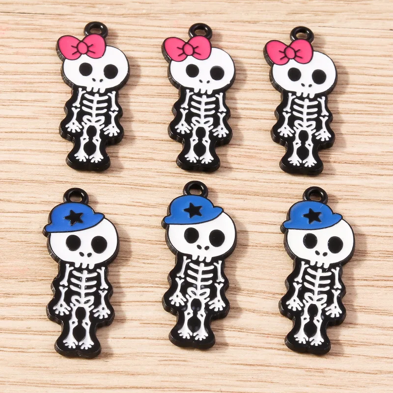 10pcs New Bowknot Skull Skeleton Charms Creative Pendant for DIY Fashion Necklace Earrings Keychain Jewelry Making Accessories
10pcs New Bowknot Skull Skeleton Charms Creative Pendant for DIY Fashion Necklace Earrings Keychain Jewelry Making Accessories