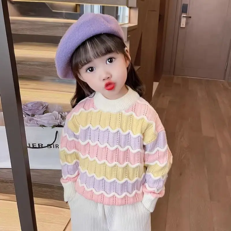 Kids Girls Rainbow Sweaters 2023 New Children Casual Knitted Pullovers Spring Autumn Cotton Tops Striped Sweaters Korean Style
Kids Girls Rainbow Sweaters 2023 New Children Casual Knitted Pullovers Spring Autumn Cotton Tops Striped Sweaters Korean Style