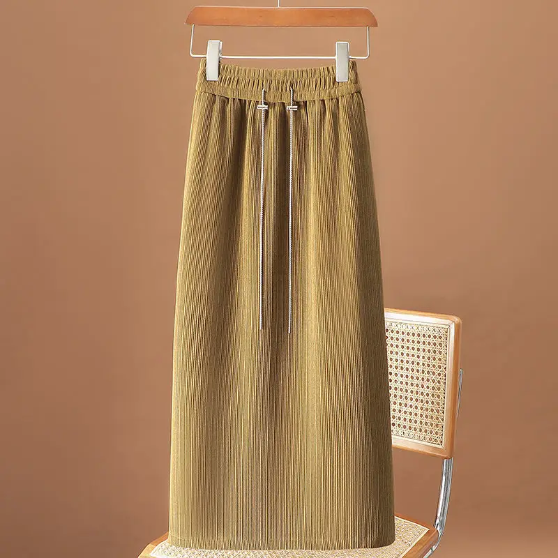 Women Half Underskirt Autumn Winter Fall Clothes Solid Color Elastic Waist Corduroy Lining Midi Skirt Long for Ladies C149
Women Half Underskirt Autumn Winter Fall Clothes Solid Color Elastic Waist Corduroy Lining Midi Skirt Long for Ladies C149