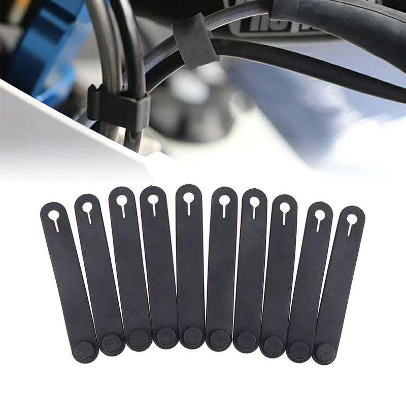 

10Pcs Motorcycle Rubber Frame Securing Cable Wiring Harness Power Cord Tie Clutch Line Brake Cable Ties Elastic Fix Accessories