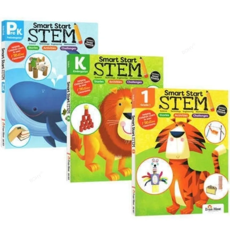 3 Books/Set Evan Moor Smart Start STEM English Enlightenment Textbook Workbook Exercise Early Education Full Color Age 3-7
3 Books/Set Evan Moor Smart Start STEM English Enlightenment Textbook Workbook Exercise Early Education Full Color Age 3-7