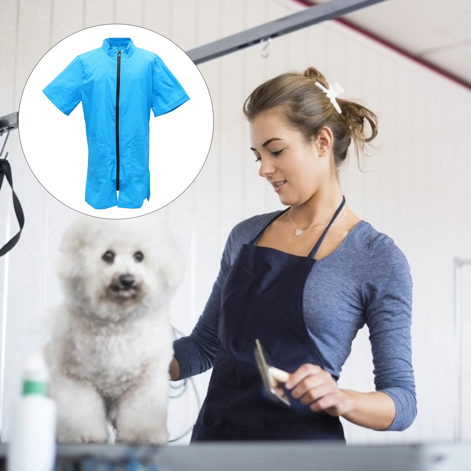 Grooming Smock Women's Tunics Pet Grooming Work Clothes Apron Pet Beautician Clothes Haircutting Grooming Bathing Uniform Sleeve
Grooming Smock Women's Tunics Pet Grooming Work Clothes Apron Pet Beautician Clothes Haircutting Grooming Bathing Uniform Sleeve