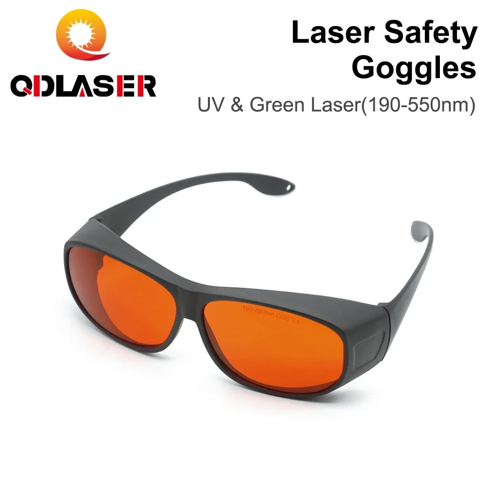 

QDLASER 355nm UV laser safety goggles Type C OD6+ 190-550nm Protective eyewear for UV laser machine protective glasses