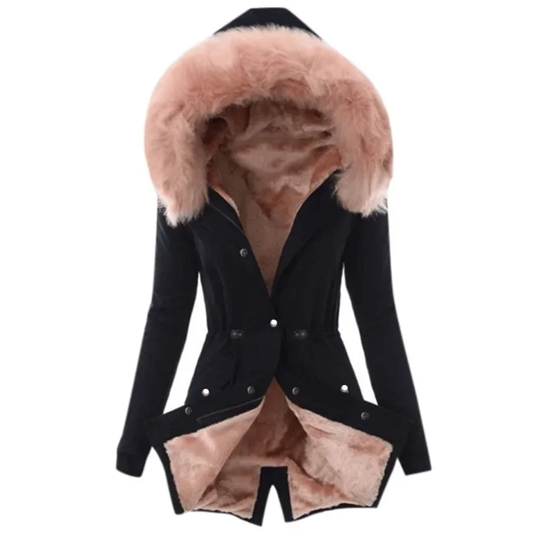 Fashion Lapel Fur Collar Winter Coat Women Mid-length Hooded Parka Coat Women 2022 New Style Cotton Lining Parka Coat
Fashion Lapel Fur Collar Winter Coat Women Mid-length Hooded Parka Coat Women 2022 New Style Cotton Lining Parka Coat