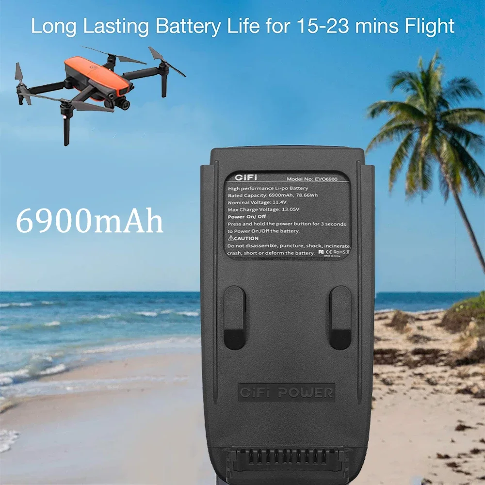 Высококачественная аккумуляторная батарея 11,4 в 6900 мАч LiHV для Autel EVO Drone, перезаряжаемая сменная интеллектуальная модель управления полетом
Высококачественная аккумуляторная батарея 11,4 в 6900 мАч LiHV для Autel EVO Drone, перезаряжаемая сменная интеллектуальная модель управления полетом