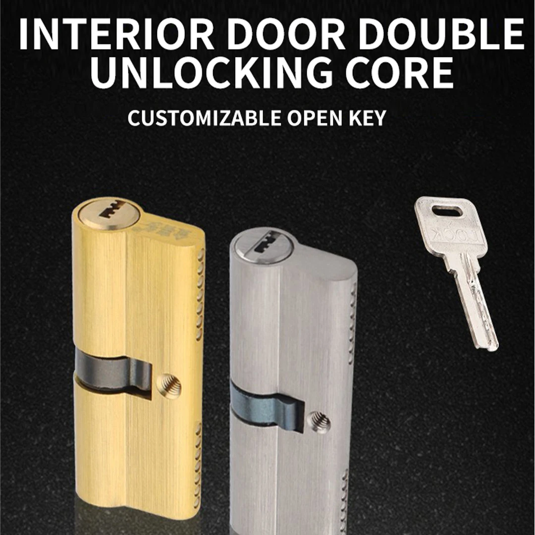 

Double lock core Wooden door door lock with 3 copper keys 50 60 70 75 80 90mm double lock core replacement