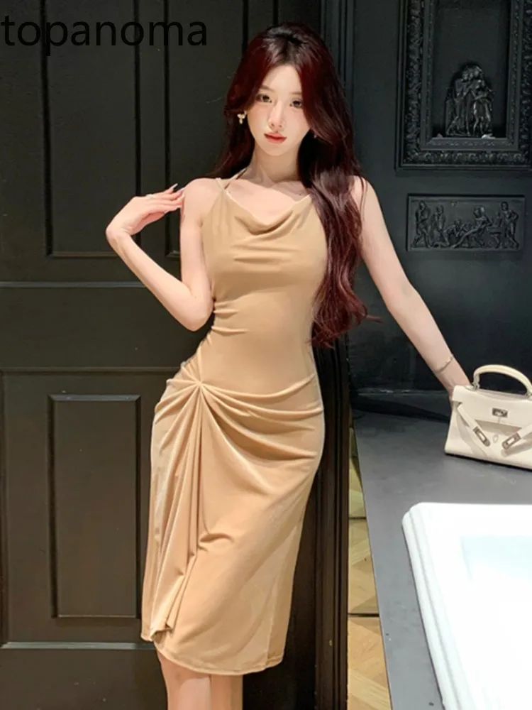 Topanoma вечерние платья для женщин без рукавов с рюшами тонкое бархатное сексуальное Элегантное коктейльное платье винтажная Мода Свадебная вечеринка Клубная одежда 
Topanoma вечерние платья для женщин без рукавов с рюшами тонкое бархатное сексуальное Элегантное коктейльное платье винтажная Мода Свадебная вечеринка Клубная одежда