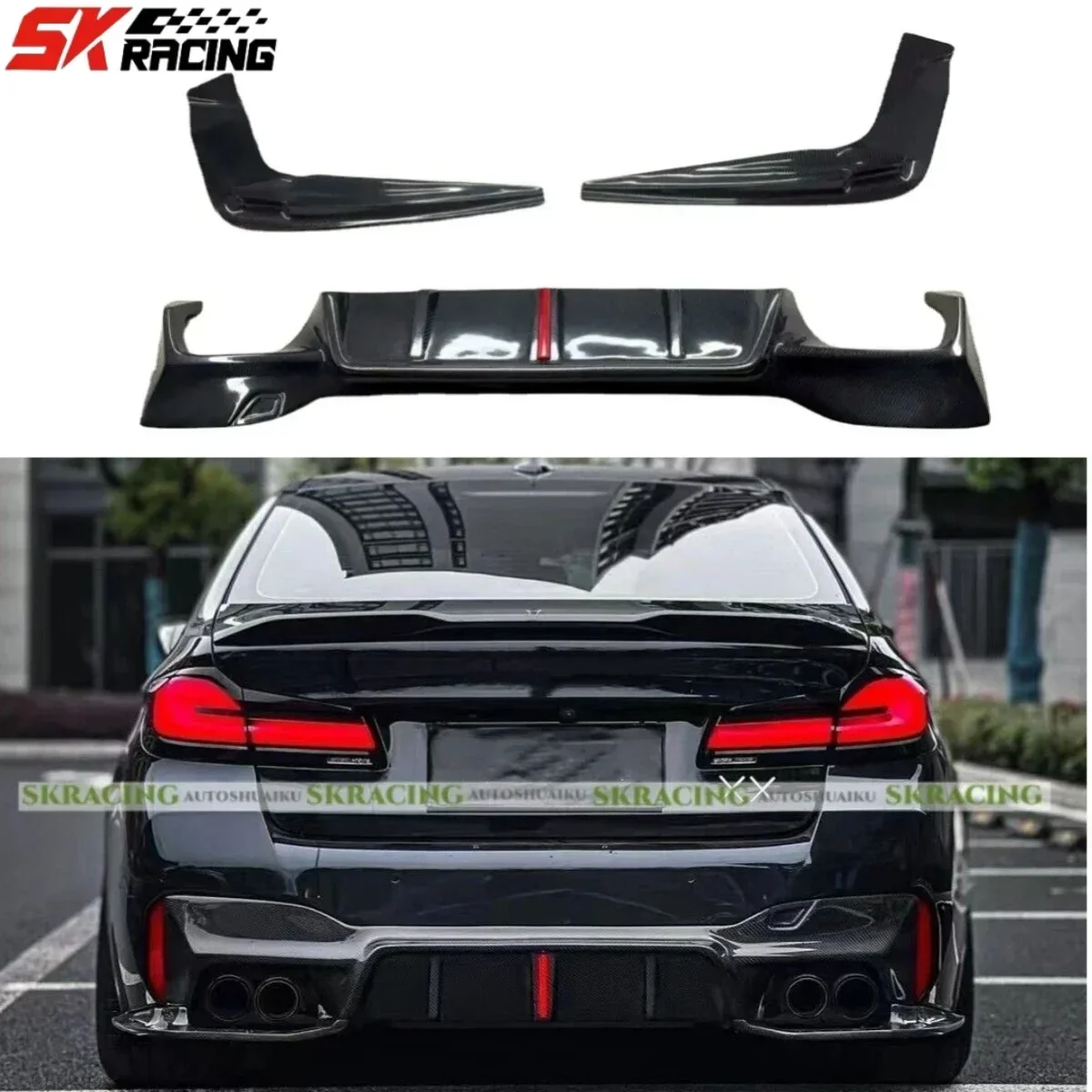 Rear Bumper Diffuser Lip Fit For 2017-2023 BMW G30 M550i Real Carbon Fiber Spoiler Lips W/ LED Body Kit Car Exterior Accessories
Rear Bumper Diffuser Lip Fit For 2017-2023 BMW G30 M550i Real Carbon Fiber Spoiler Lips W/ LED Body Kit Car Exterior Accessories
