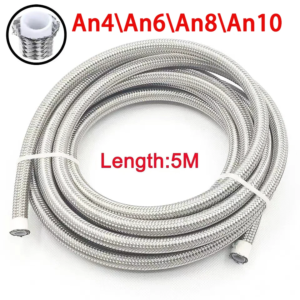 Length 5M AN3 AN4 AN6 AN8 AN10 Racing Hose 304 Stainless Steel Braided PTFE Brake Hose Fuel Oil Line Oil Cooler Hose Pipe
Length 5M AN3 AN4 AN6 AN8 AN10 Racing Hose 304 Stainless Steel Braided PTFE Brake Hose Fuel Oil Line Oil Cooler Hose Pipe