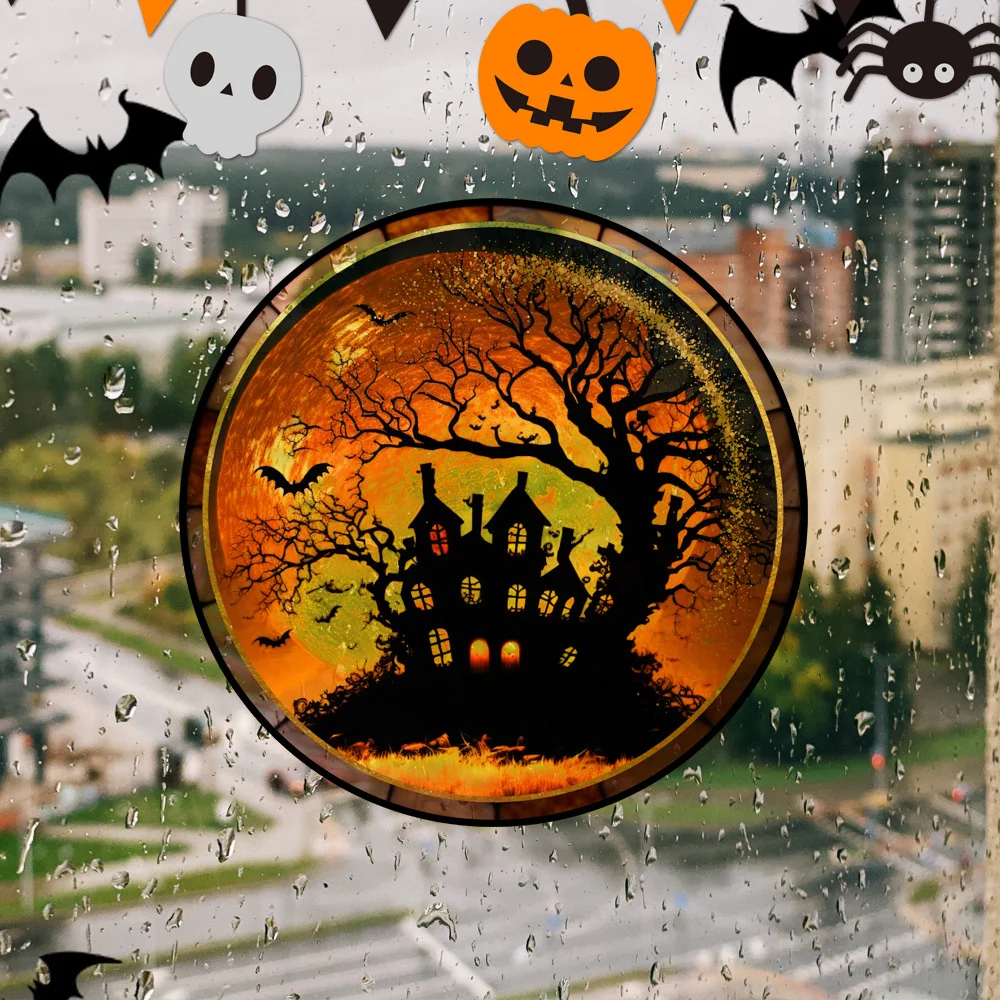Halloween Stained Colorful Horror Castle Cat Static PVC Window Glass Stickers Glue Free Decorative Film Party Home Decoration
Halloween Stained Colorful Horror Castle Cat Static PVC Window Glass Stickers Glue Free Decorative Film Party Home Decoration