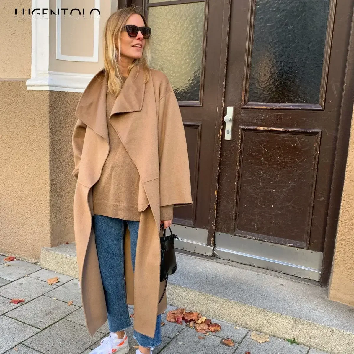 Women Elegant Wool New Autumn Winter Fashion Long Coat Solid Lapel Female Casual Street Pocket Cardigan Blends Cloth Lugentolo
Women Elegant Wool New Autumn Winter Fashion Long Coat Solid Lapel Female Casual Street Pocket Cardigan Blends Cloth Lugentolo