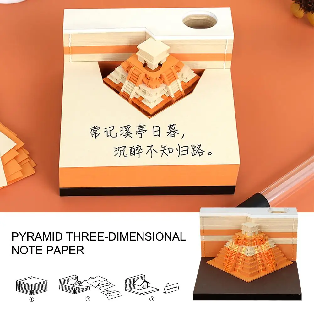 3D Notepad With Lighted Pyramid 3D Memo Pad Block Retro Notes Paper Notes Offices Christmas Birthday Gift Architecture L9L4
3D Notepad With Lighted Pyramid 3D Memo Pad Block Retro Notes Paper Notes Offices Christmas Birthday Gift Architecture L9L4