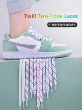 

2022 New Twill Two-Tone Laces AF1/AJ Shoelaces for Sneakers Basketball Shoes Sport Flat Shoelace 100/120/140CM Strings 1 Pairs