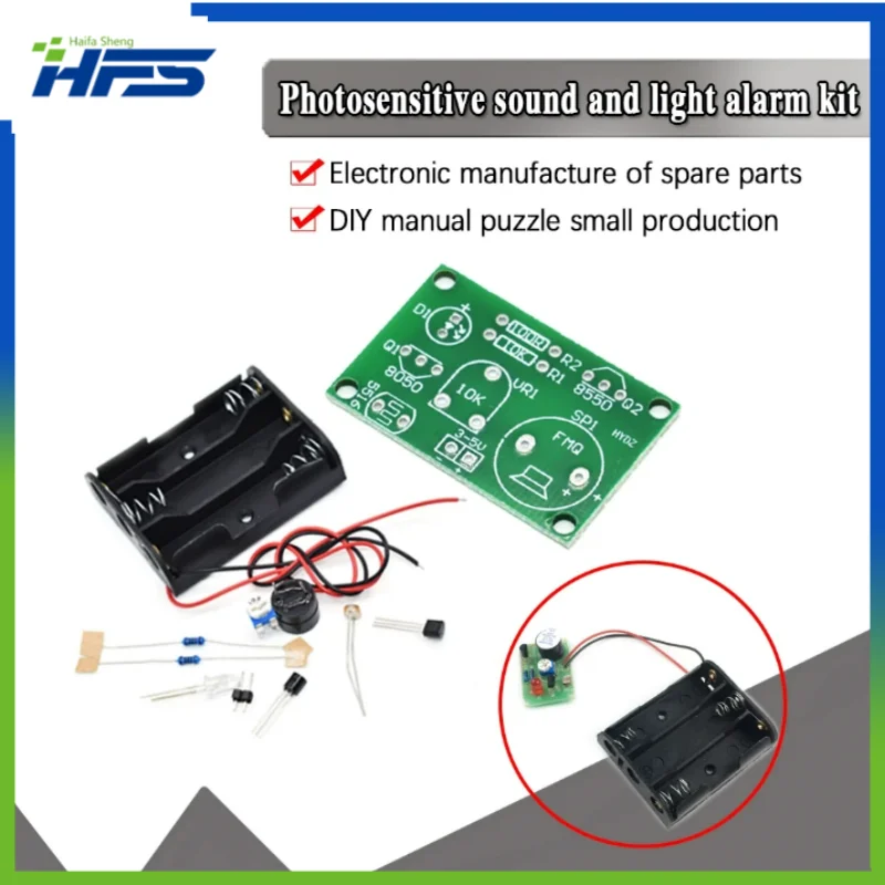 

Photosensitive Sound Light Alarm DIY Electronic Production Kit Invention Assembly Sound and Light Sensor Module Device Suite