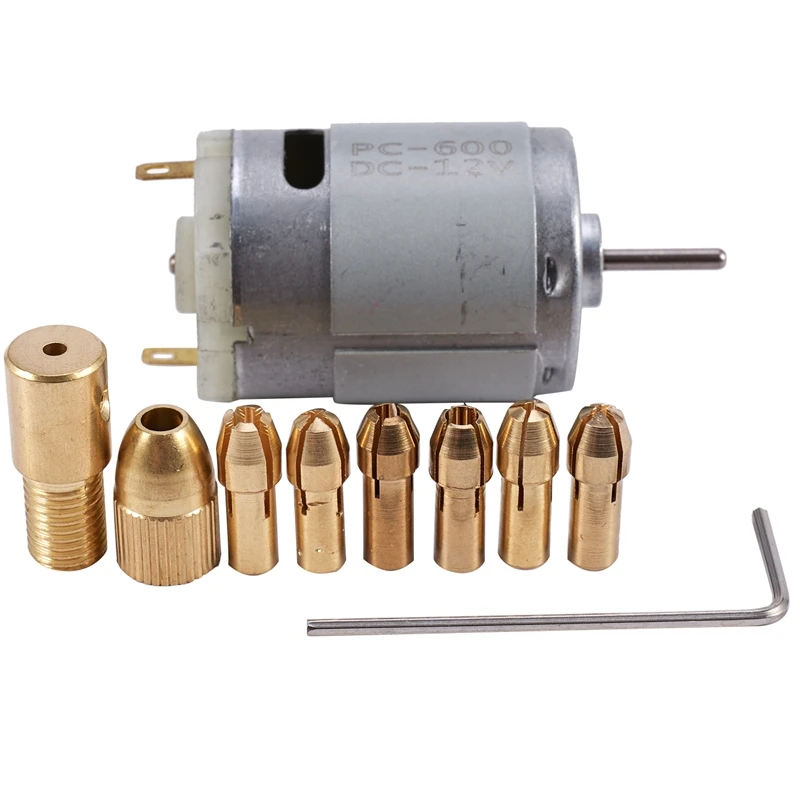 1Pc Dc 12V 500Ma Mirco Motor With 6Pcs 0.5-3.2Mm Drill Collet Electric Pcb Tool Set
1Pc Dc 12V 500Ma Mirco Motor With 6Pcs 0.5-3.2Mm Drill Collet Electric Pcb Tool Set
