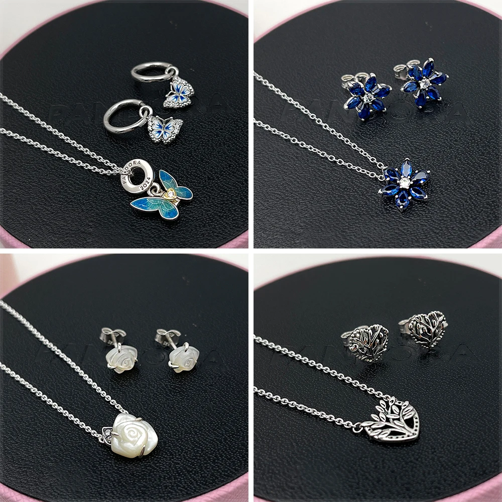 Romantic 925 Sterling Silver Blue Herbarium Pendant Necklace Earrings Ring for Women Valentine's Day Gift Luxury Jewelry Set
Romantic 925 Sterling Silver Blue Herbarium Pendant Necklace Earrings Ring for Women Valentine's Day Gift Luxury Jewelry Set