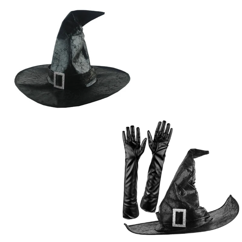 Modern Halloween Witch Hat with Long Glove Women Lady Twists Halloween Party Hat Festival Carnivals Party Cosplay Hat
Modern Halloween Witch Hat with Long Glove Women Lady Twists Halloween Party Hat Festival Carnivals Party Cosplay Hat