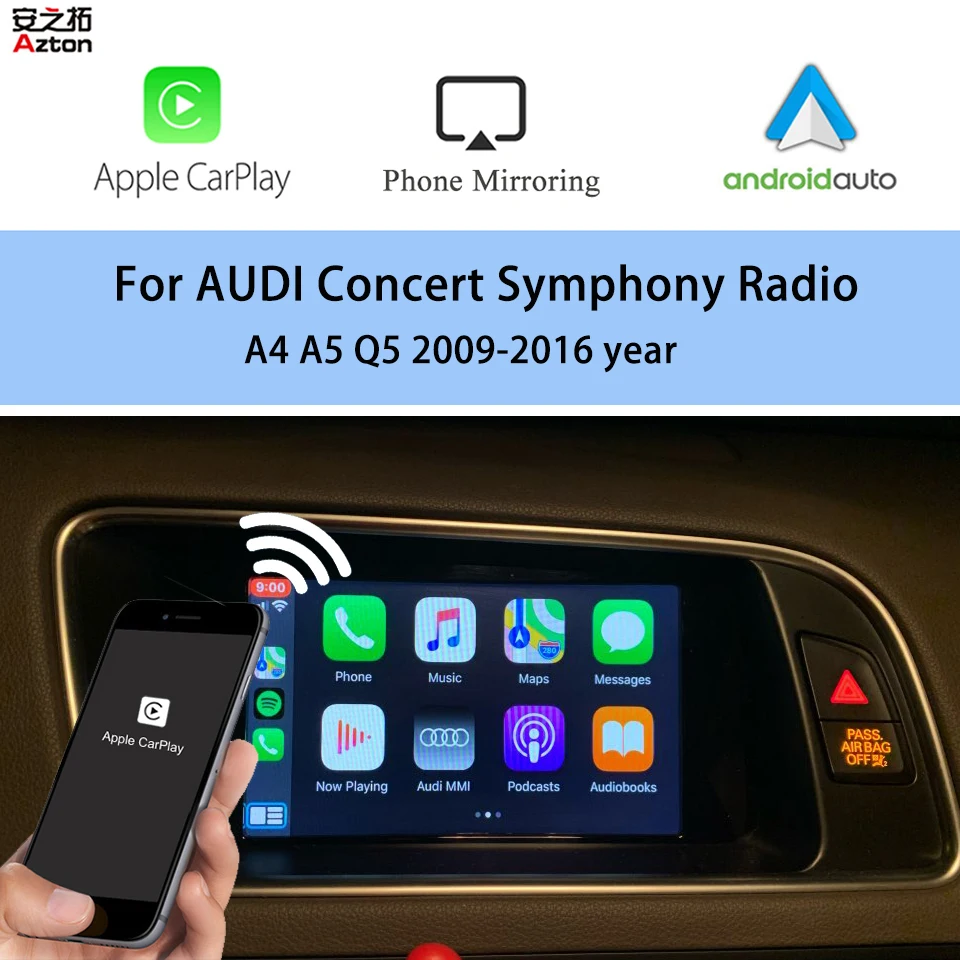 Apple CarPlay Android автоматически добавляется в экран OEM для AUDI A5 Q5 A4 B8 2009 2010 2011 2012 2013 2014 2015 2016
Apple CarPlay Android автоматически добавляется в экран OEM для AUDI A5 Q5 A4 B8 2009 2010 2011 2012 2013 2014 2015 2016