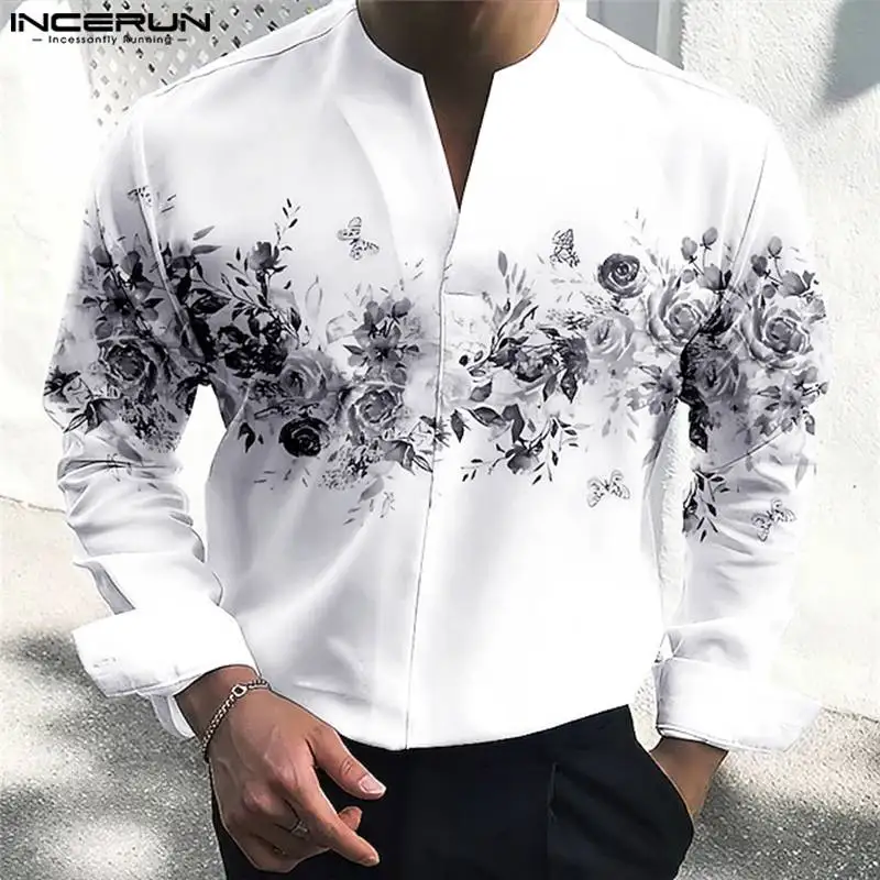 INCERUN Men Shirt Floral Printing V Neck Long Sleeve Casual Men Clothing Streetwear 2023 Loose Fashion Leisure Camisas S-5XL
INCERUN Men Shirt Floral Printing V Neck Long Sleeve Casual Men Clothing Streetwear 2023 Loose Fashion Leisure Camisas S-5XL