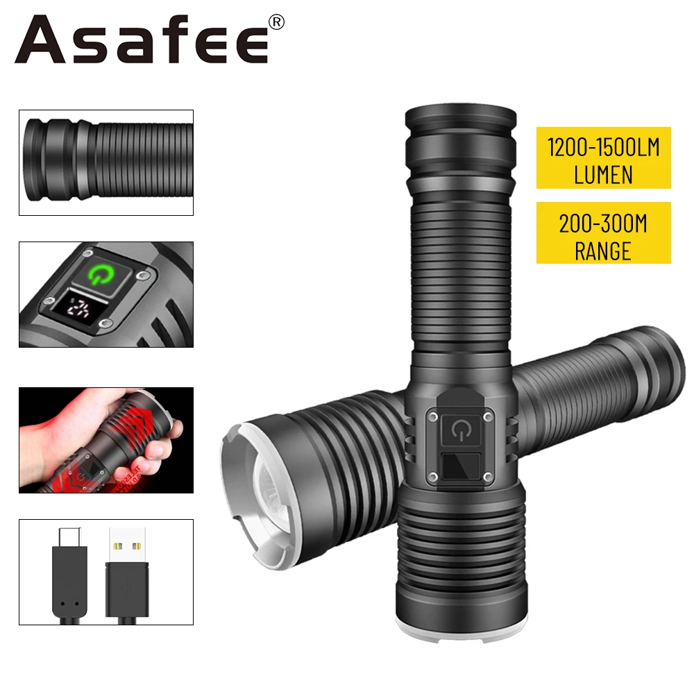 Asafee XHP70 LED Strong Light Outdoor Flashlight Battery Display 18650/26650 Electric Battery Input And Output Retractable Torch
Asafee XHP70 LED Strong Light Outdoor Flashlight Battery Display 18650/26650 Electric Battery Input And Output Retractable Torch