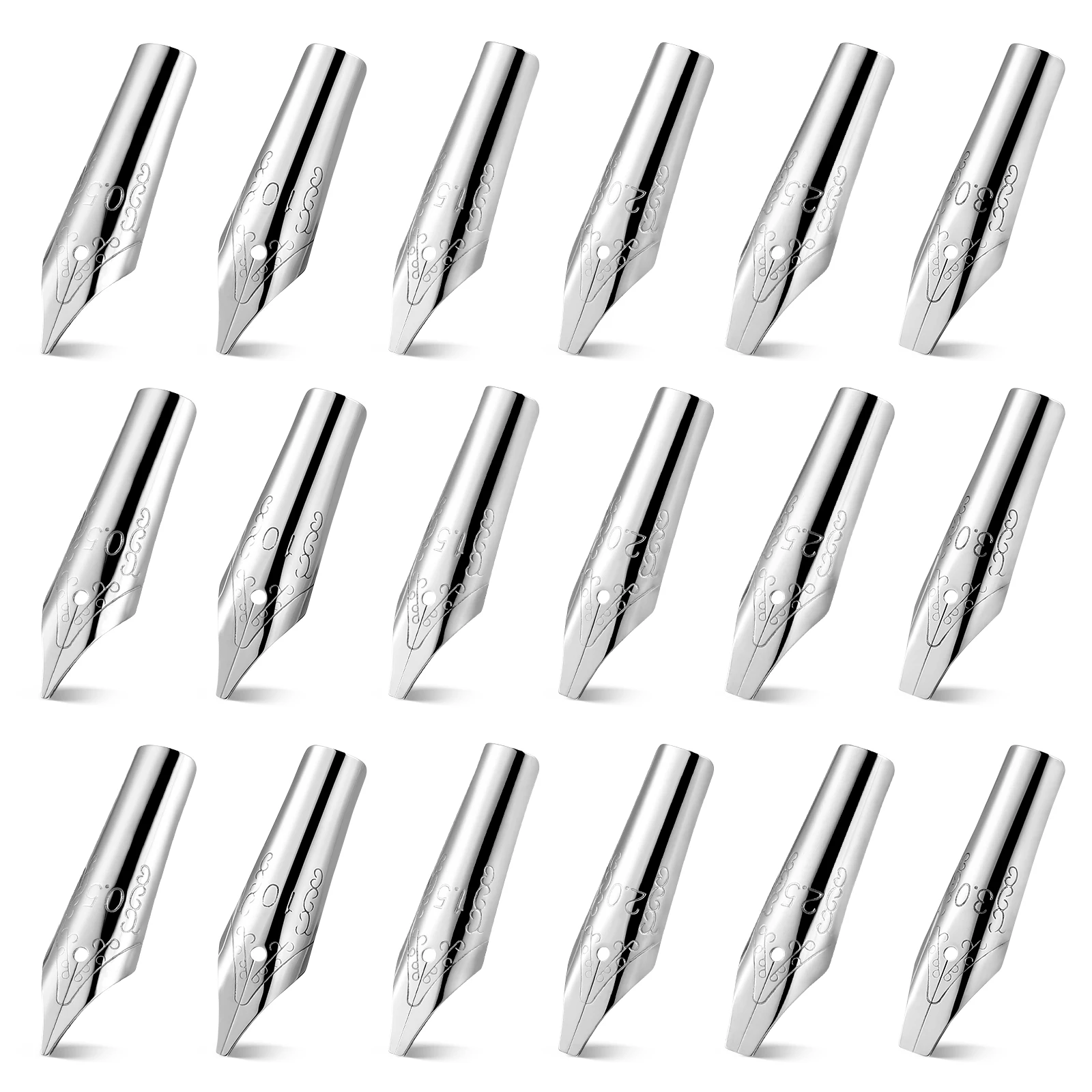 

30pcs Pen Nibs Set Calligraphy Writing Pen Nibs Fountain Pen Replacement Nibs Stainless Steel Writing Dip Ink Pen Nibs