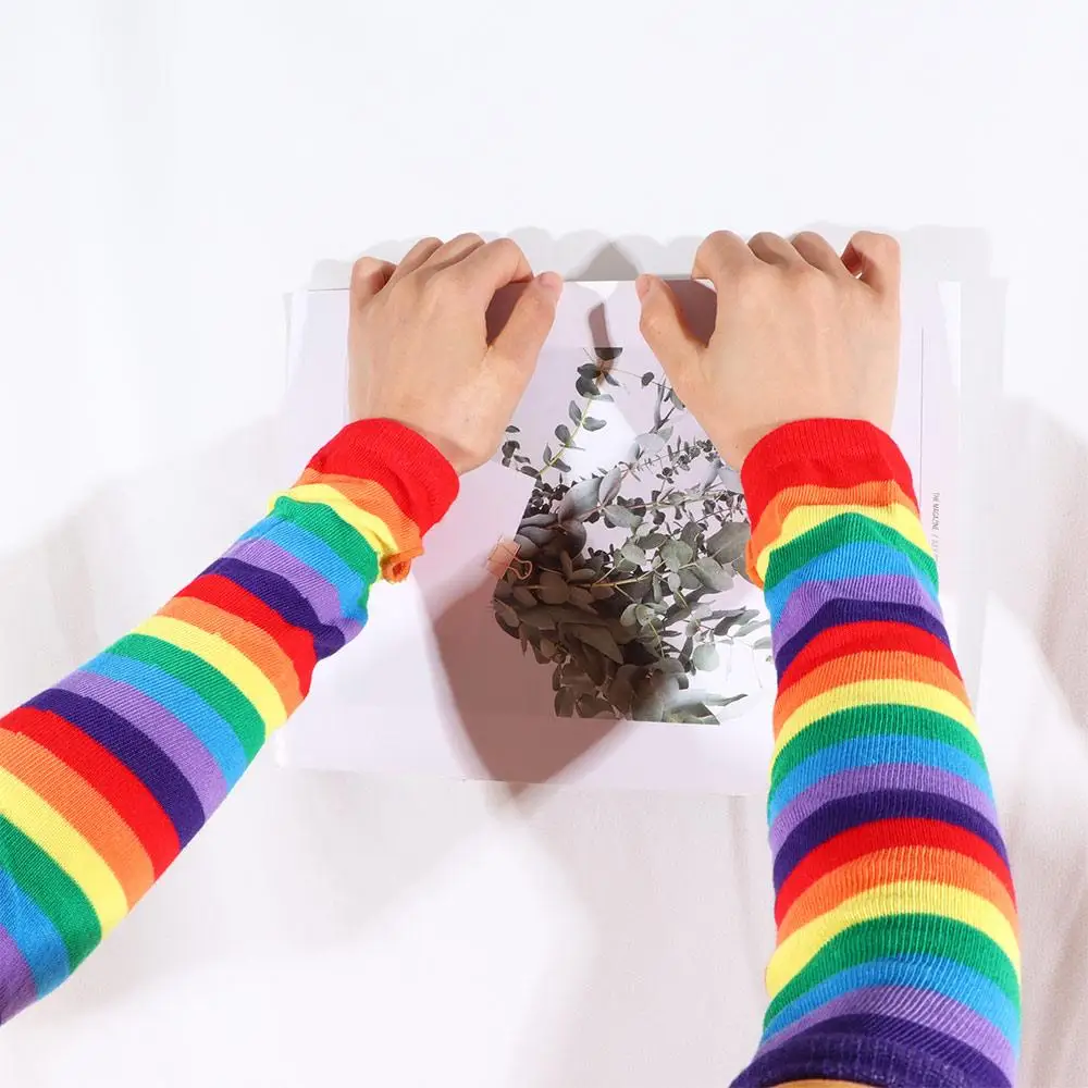 Sun Protective Summer Printing Thin Outdoor Striped Arm Warmers Knitting Gloves Rainbow Sleeve Cuff Female Arm Warmers
Sun Protective Summer Printing Thin Outdoor Striped Arm Warmers Knitting Gloves Rainbow Sleeve Cuff Female Arm Warmers