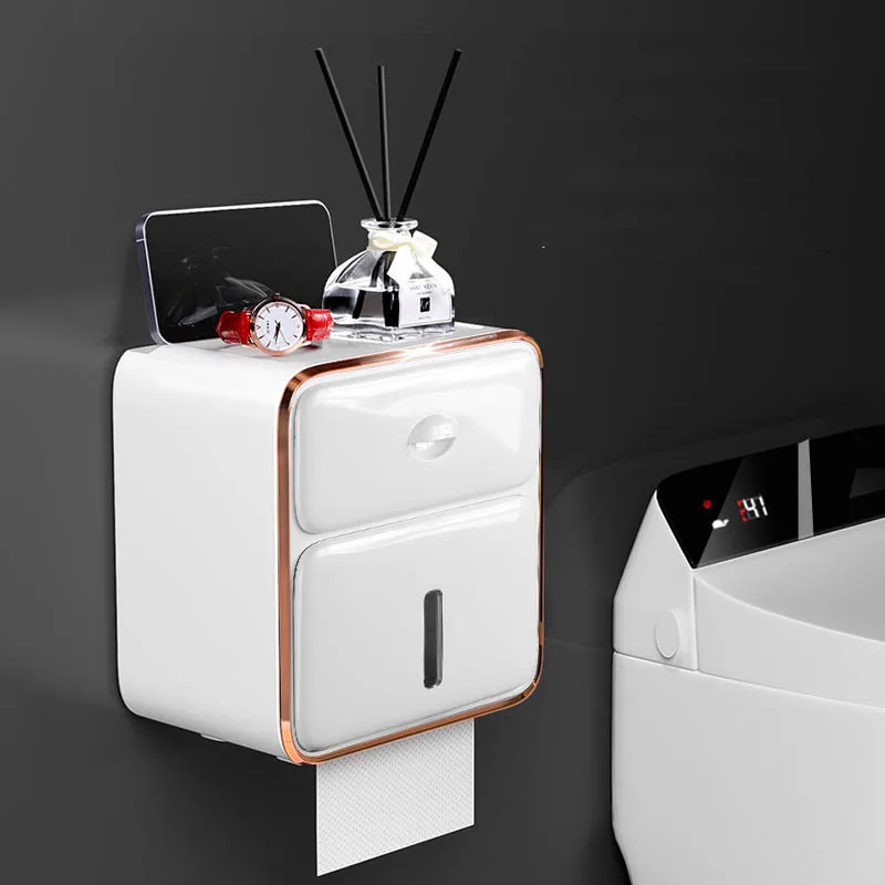 No Punching Toilet Paper Box Waterproof Toilet Paper Holder Toilet Bathroom Roll Paper Storage Double Layer Tissue Holder
No Punching Toilet Paper Box Waterproof Toilet Paper Holder Toilet Bathroom Roll Paper Storage Double Layer Tissue Holder