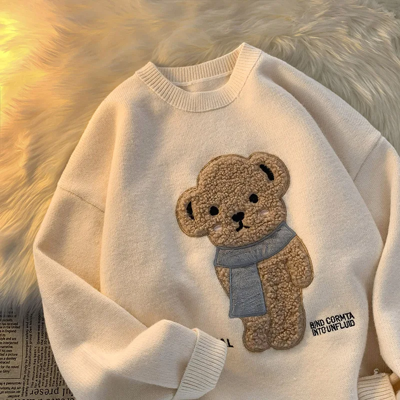 2023 Women Couple Pullovers Winter Cute Bear Jumpers Knitwear Sweater Harajuku Fall Round Collar Loose Pullovers Oversized Tops
2023 Women Couple Pullovers Winter Cute Bear Jumpers Knitwear Sweater Harajuku Fall Round Collar Loose Pullovers Oversized Tops