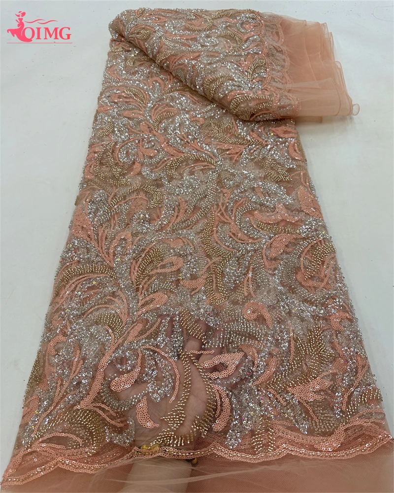 Pink Fashion Latest Africa Embroidered Tulle Net Fabric Elegant Beads High Quality Luxury Sequins Net Lace Evening Party Dress
Pink Fashion Latest Africa Embroidered Tulle Net Fabric Elegant Beads High Quality Luxury Sequins Net Lace Evening Party Dress