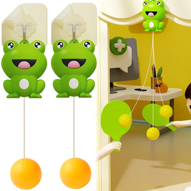 

Hanging Table Tennis Trainer Coordination Self-Training Parent-Child Toys Interaction Ping Pong Exercise Cartoon Frog Sports Toy