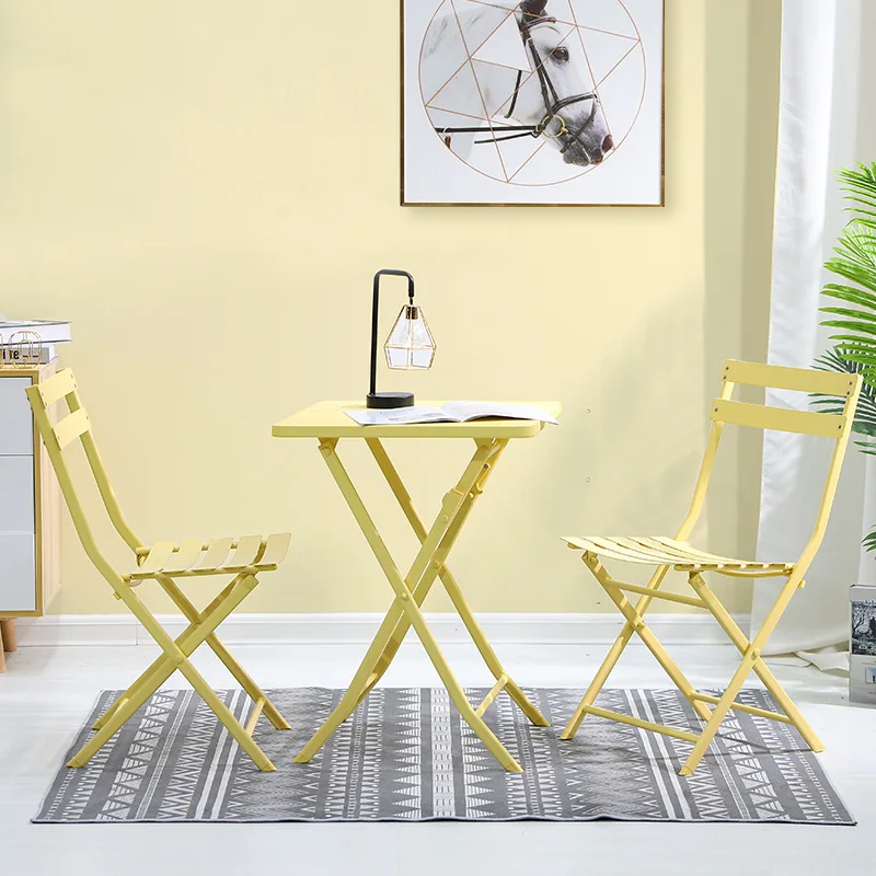 Simple And Stylish Three-piece Outdoor Folding Table And Chair Set For Balcony Or Garden Health And Environmental Protection
Simple And Stylish Three-piece Outdoor Folding Table And Chair Set For Balcony Or Garden Health And Environmental Protection