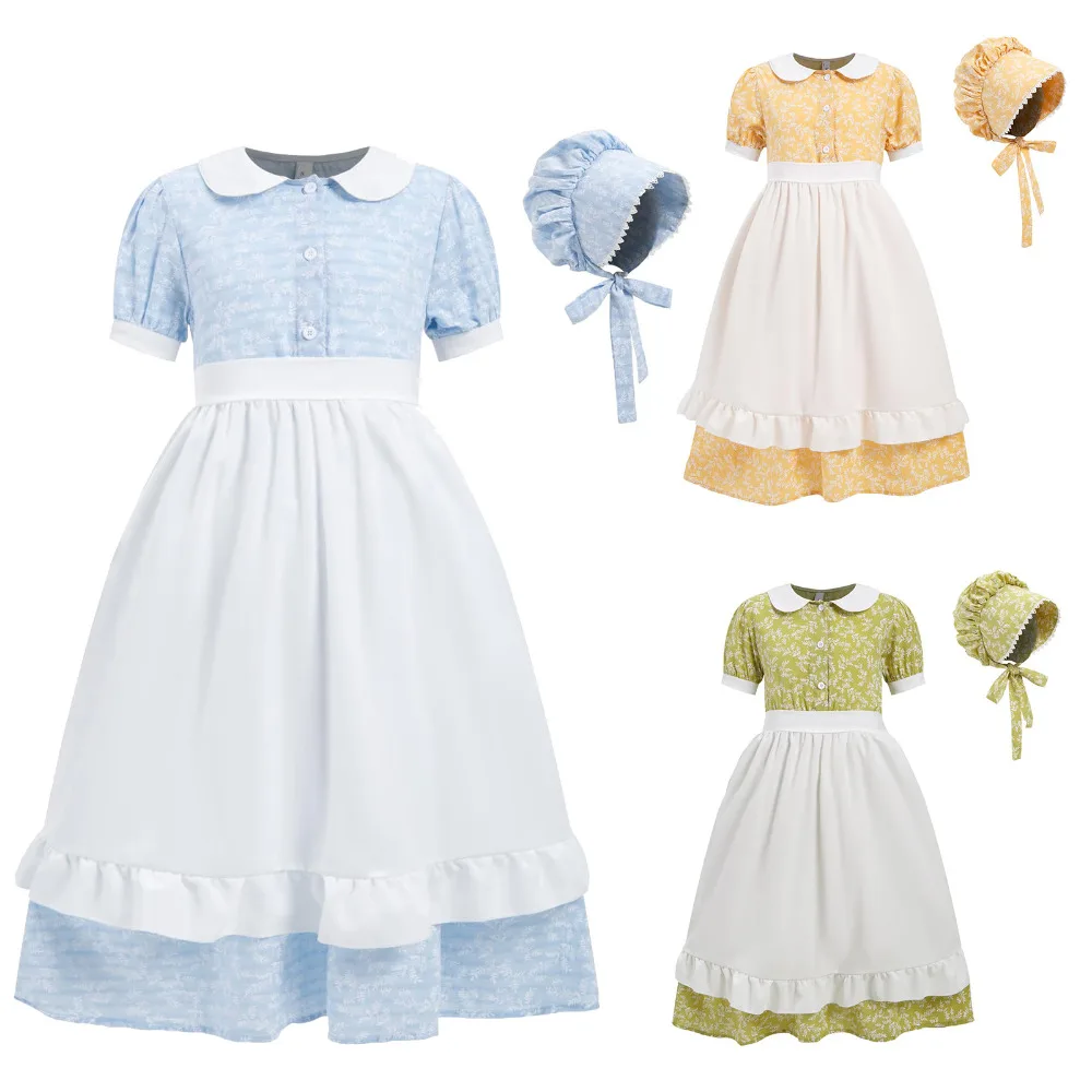 Medieval Retro Renaissance Cosplay Costume Fancy Dress Aprons with Hat for Kids Girls Halloween Carnival Party Clothes Roleplay
Medieval Retro Renaissance Cosplay Costume Fancy Dress Aprons with Hat for Kids Girls Halloween Carnival Party Clothes Roleplay