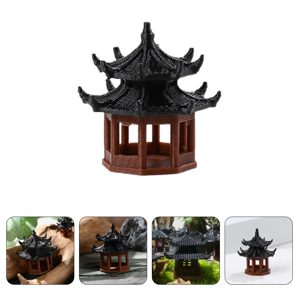 

Mini Pagoda Statue Miniature Pagoda Bonsai Decor Micro Landscape Hexagonal Pavilion Figurine Tiny Pavilion Ornament Mini Zen