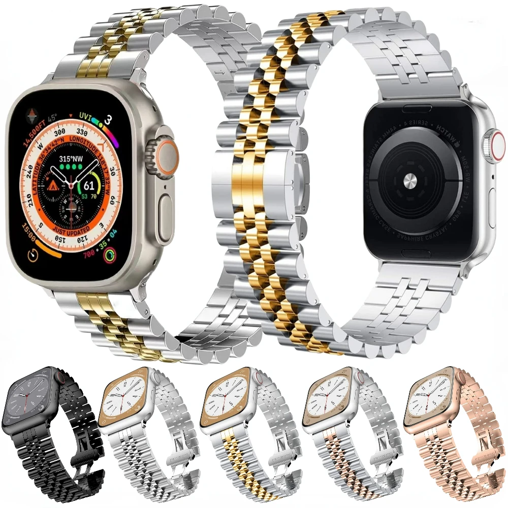 

Metal Strap For Apple Watch Ultra 49mm 45mm 41mm 40mm 44mm 42mm 38mm Stainless Steel Watchband iWatch Series 8 7 6 5 4 3 SE Band