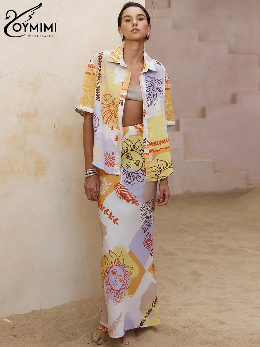 Oymimi Fashion Yellow Print 2 Piece Sets Women Outfit Elegant Turn-Down Collar Half Sleeve Button Shirts And Slim Skirts Sets
Oymimi Fashion Yellow Print 2 Piece Sets Women Outfit Elegant Turn-Down Collar Half Sleeve Button Shirts And Slim Skirts Sets