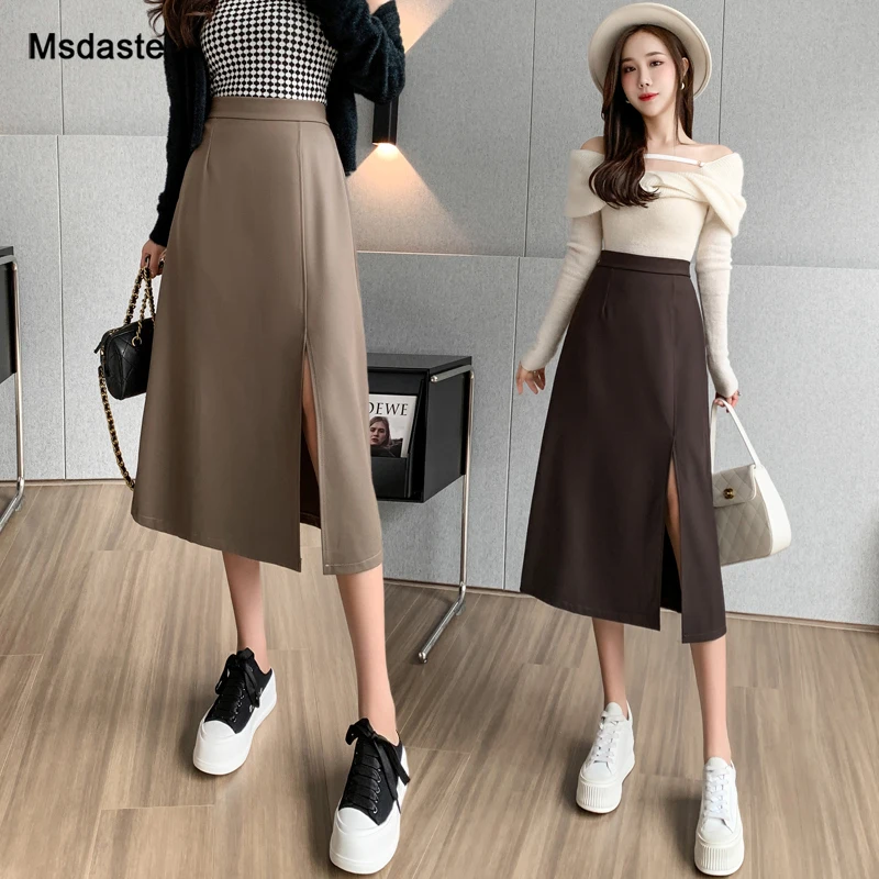 Skirts Women Autumn Solid Korean Loose Fit Mid-calf Saia Workwear Strechy Waist Casual A-line High Waist Slip Long Woman Skirts
Skirts Women Autumn Solid Korean Loose Fit Mid-calf Saia Workwear Strechy Waist Casual A-line High Waist Slip Long Woman Skirts