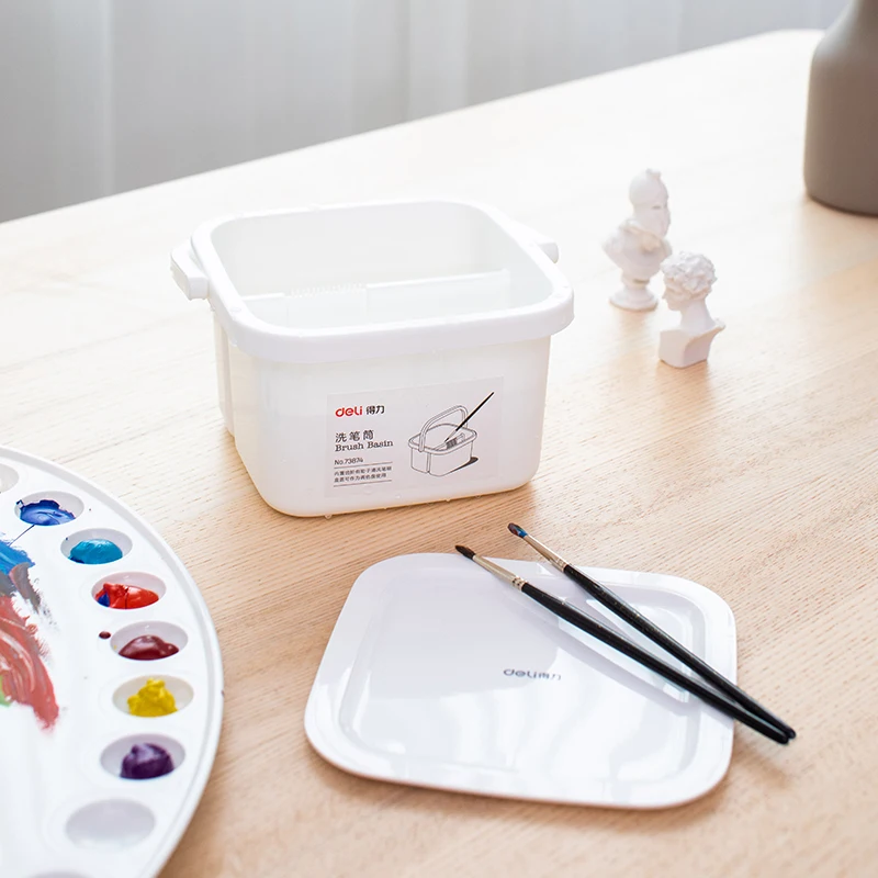 Deli Washing Brush Pen Bucket Multifunction Small Barrel Brush Washer Special Art Painting Palette Oil Acrylic Watercolor Bucket
Deli Washing Brush Pen Bucket Multifunction Small Barrel Brush Washer Special Art Painting Palette Oil Acrylic Watercolor Bucket