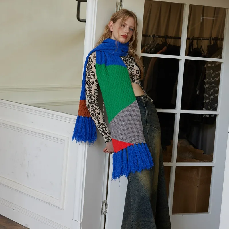 High Quality Muffler Girls Designer Irregular Twists Stitching Handmade Tassel Knitted Scarf Women's Winter Wool Scarf Female
High Quality Muffler Girls Designer Irregular Twists Stitching Handmade Tassel Knitted Scarf Women's Winter Wool Scarf Female