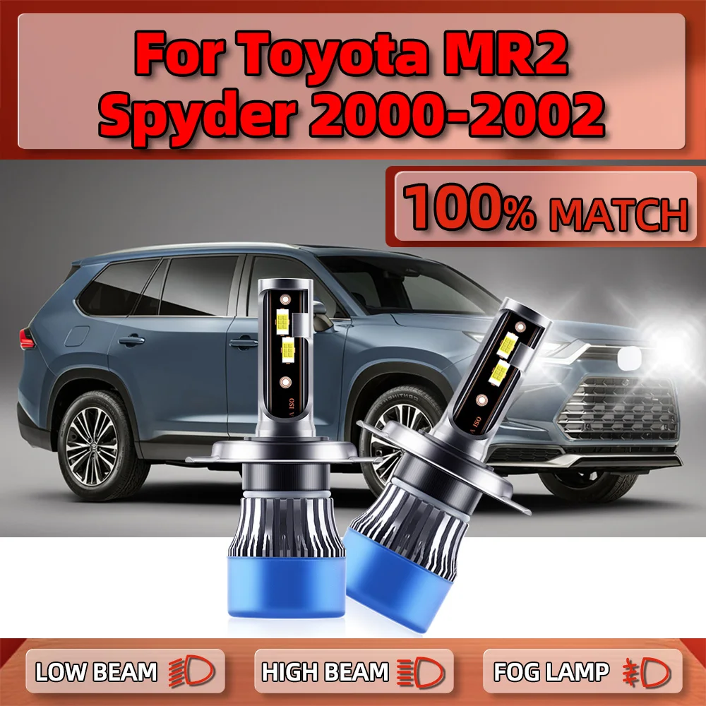 2Pcs 20000LM H4 LED Headlight Bulbs 120W Canbus Car Lights 12V Auto Lamp 6000K White For Toyota MR2 Spyder 2000 2001 2002
2Pcs 20000LM H4 LED Headlight Bulbs 120W Canbus Car Lights 12V Auto Lamp 6000K White For Toyota MR2 Spyder 2000 2001 2002