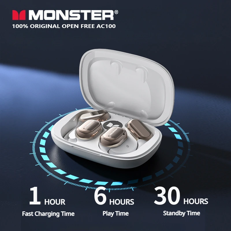 Original Monster Open Ear Bone Conduction Earphones Bluetooth 5.3 Wireless Sports Headphone HIFI Stereo IPX5 Waterproof Ear Hook
Original Monster Open Ear Bone Conduction Earphones Bluetooth 5.3 Wireless Sports Headphone HIFI Stereo IPX5 Waterproof Ear Hook