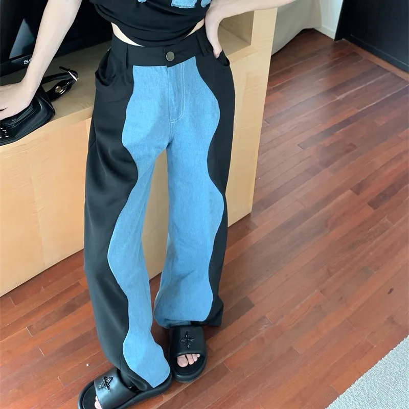 2022 New Summer Splicing Mop Pants Broad Leg Sense Of Design A Minority High Waist Easy Y2k Jeans Free Shipping
2022 New Summer Splicing Mop Pants Broad Leg Sense Of Design A Minority High Waist Easy Y2k Jeans Free Shipping