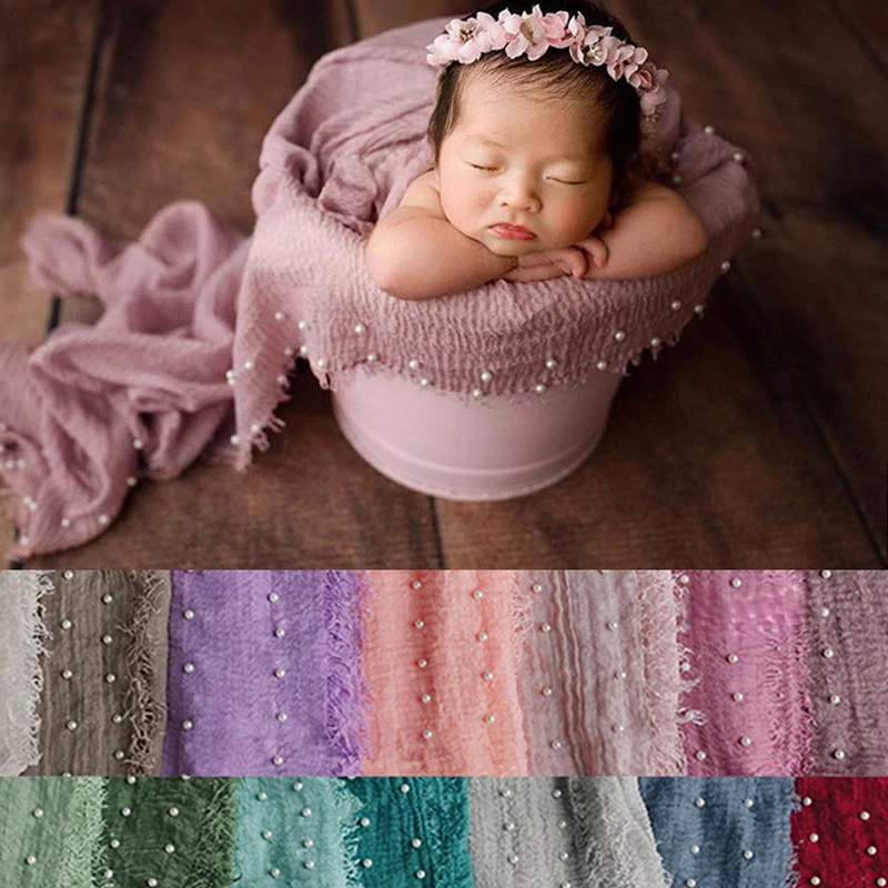 

Pearl Fringe Layer Wrap Newborn Photography Props Wraps Texture Prop Shoot Studio Cloth Baby Shooting Lace Layering Set